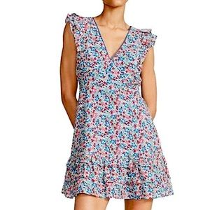 Betsey Johnson Floral Blue and Red Dress